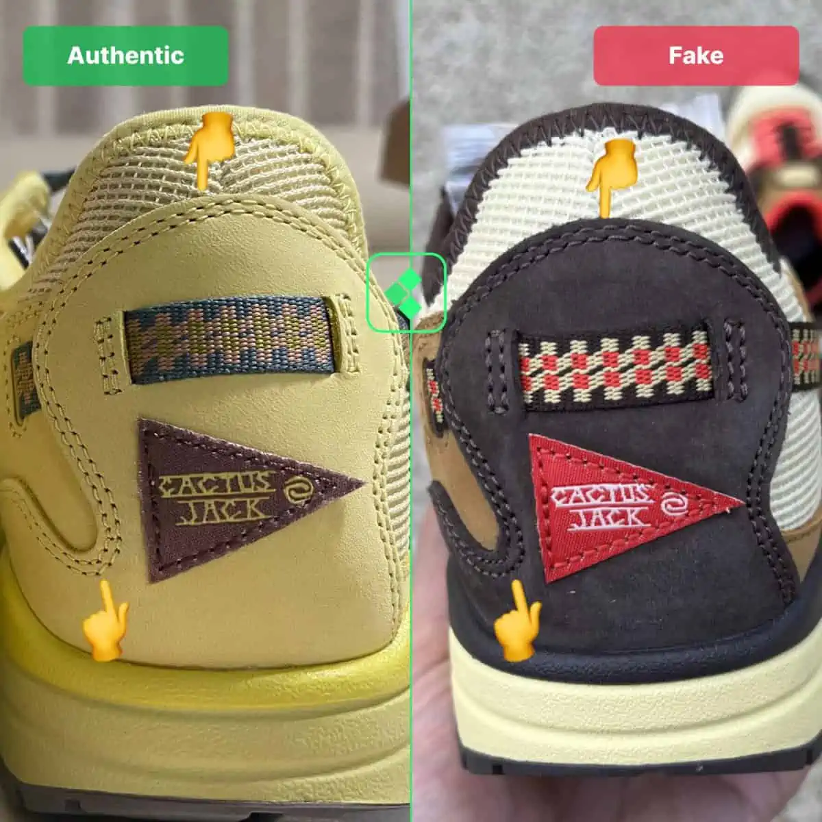 Cách phân biệt những đôi Travis Scott Air Max 1 là real hay fake Hinh anh 3: Cach phan biet nhung doi Travis Scott Air Max 1 la real hay fake