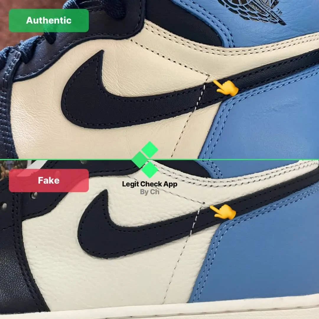 Hướng dẫn cách phân biệt giày Nike Air Jordan 1 Obsidian real và fake Hinh anh 12: Huong dan cach phan biet giay Nike Air Jordan 1 Obsidian real va fake