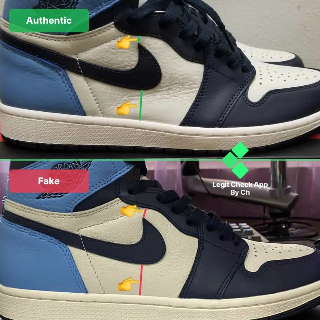 Hướng dẫn cách phân biệt giày Nike Air Jordan 1 Obsidian real và fake Hinh anh 10: Huong dan cach phan biet giay Nike Air Jordan 1 Obsidian real va fake