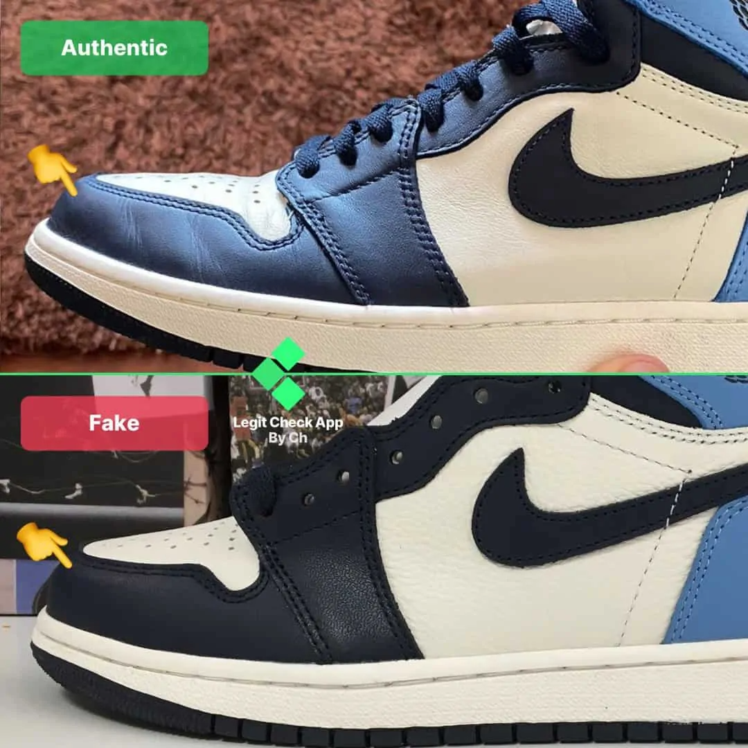 Hướng dẫn cách phân biệt giày Nike Air Jordan 1 Obsidian real và fake Hinh anh 6: Huong dan cach phan biet giay Nike Air Jordan 1 Obsidian real va fake