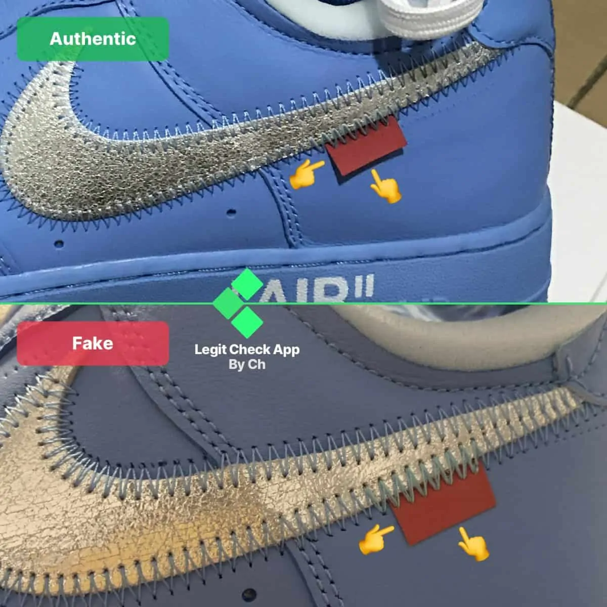 Legit check: Hướng dẫn cách phân biệt Off-White x Nike Air Force 1 MCA University Blue Real và Fake Hinh anh 8: Legit check: Huong dan cach phan biet Off-White x Nike Air Force 1 MCA University Blue Real va Fake