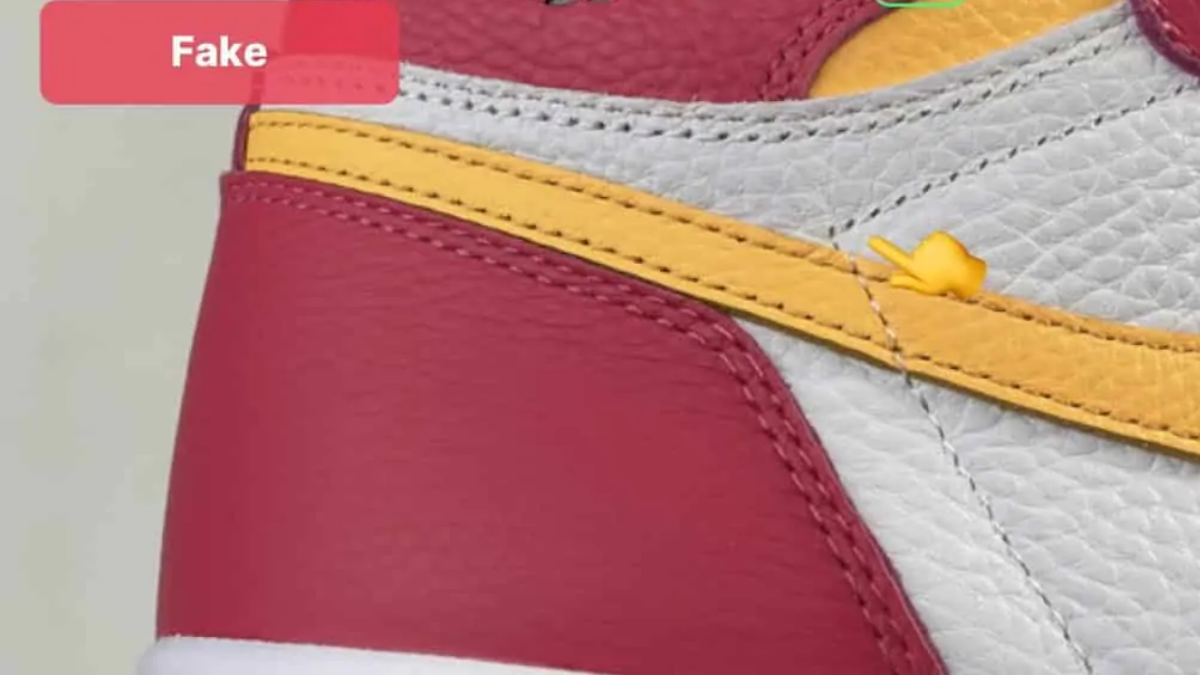 Mách bạn cách nhận biết Air Jordan 1 Light Fusion Red thật và giả Hinh anh 13: Mach ban cach nhan biet Air Jordan 1 Light Fusion Red that va gia