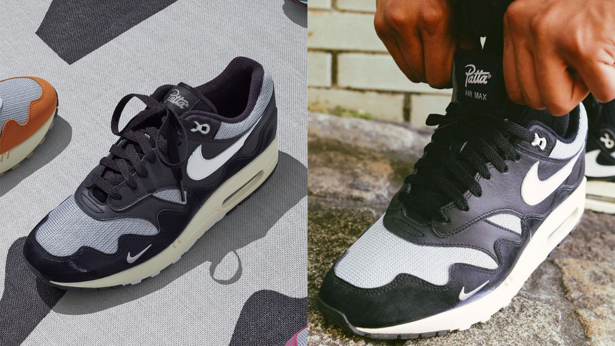 Cầm trên tay phiên bản Patta x Nike Air Max 1 "Black" mới nhất Hinh anh 1: Cam tren tay phien ban Patta x Nike Air Max 1 "Black" moi nhat