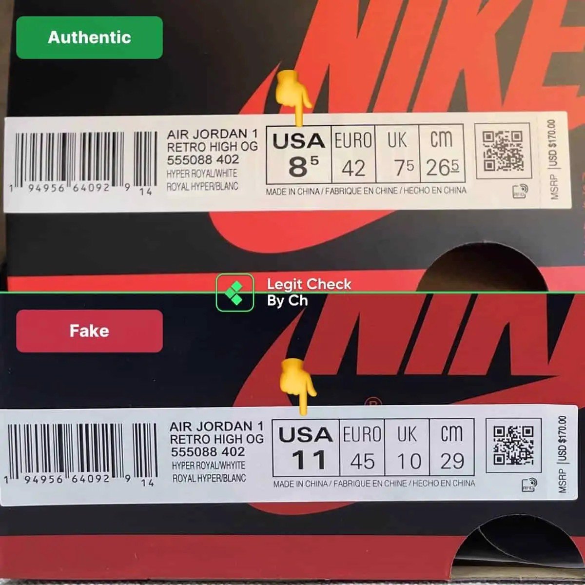 Legitcheck: Cách phân biệt Air Jordan 1 Retro High OG Hyper Royal real và fake Hinh anh 14: Legitcheck: Cach phan biet Air Jordan 1 Retro High OG Hyper Royal real va fake