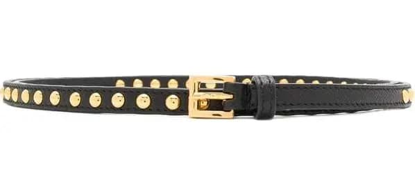 Thắt Lưng Prada Gold Studded Black Skinny Belt 1CM1412AWVF0002