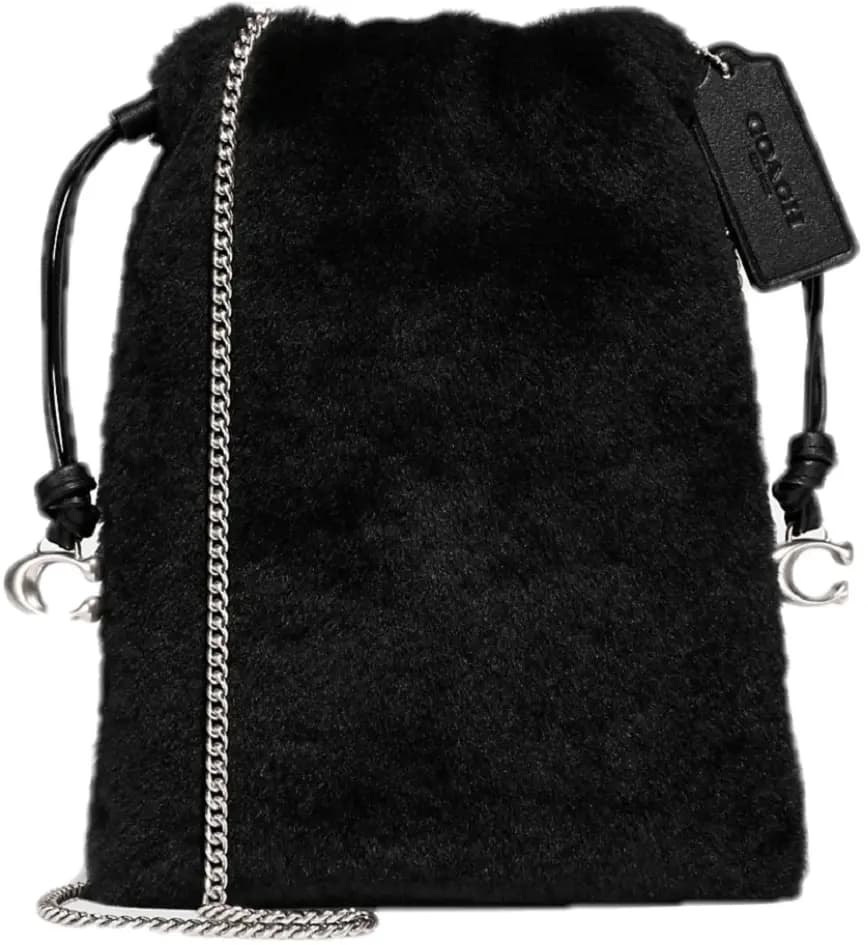 Túi Coach Drawstring Pouch In Shearling 'Black' CE759-20LHBLK