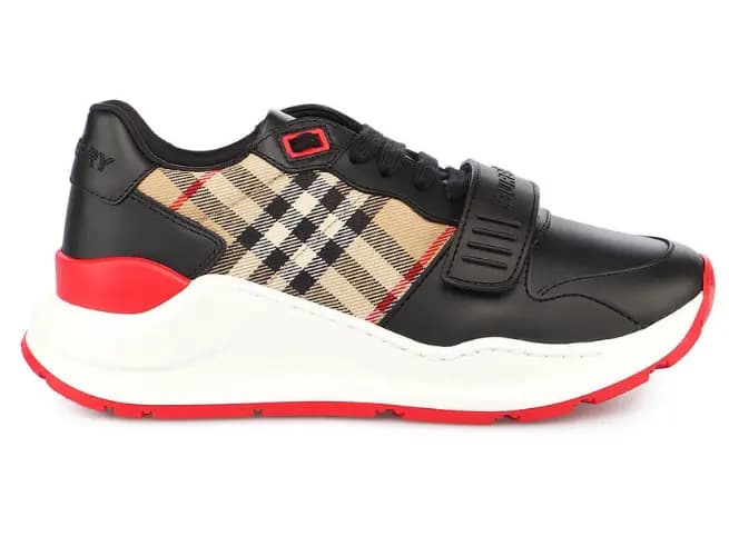 Giày BURBERRY Black Leather Sneaker 8038184