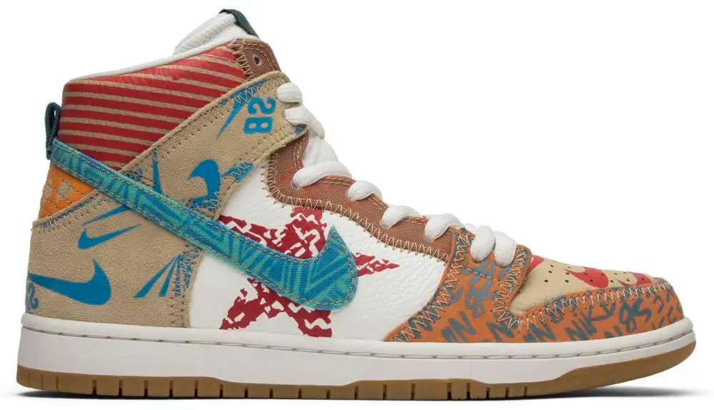 Giày Nike Thomas Campbell x SB Dunk High 'What The' 918321-381