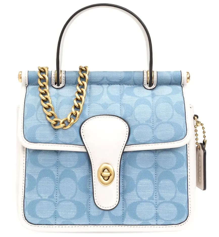 Túi Coach Willis Top Handle 18 In Signature Chambray With Quilting C4704 B4SUX