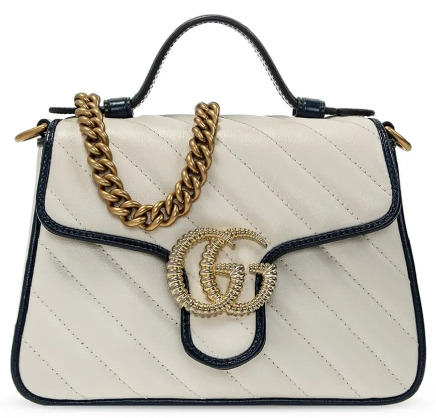 Túi Gucci GG Marmont Mini Top Handle Bag White 583571-0OLFX-9085