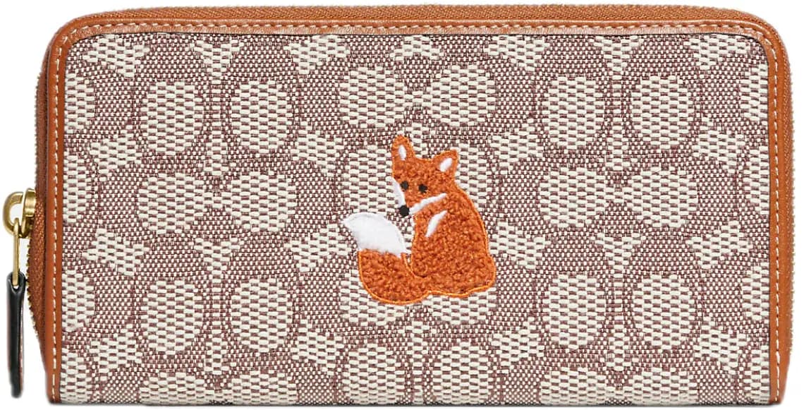 Ví Coach Accordion Zip Fox Motif 'Cocoa' C7720-B4TA7