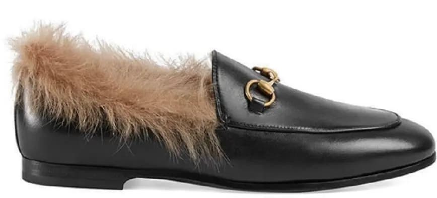 Giày Gucci Jordaan Fur Loafers 496626 DMB90 1063