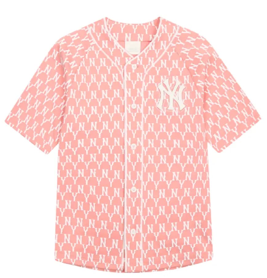 Áo MLB Monogram Baseball Shirt New York Yankees 31BSU1111-50P