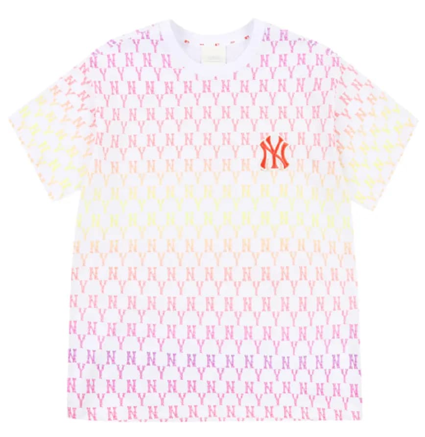Áo MLB Monogram Pink Gradation T Shirts New York Yankees 31TSMC131-50R