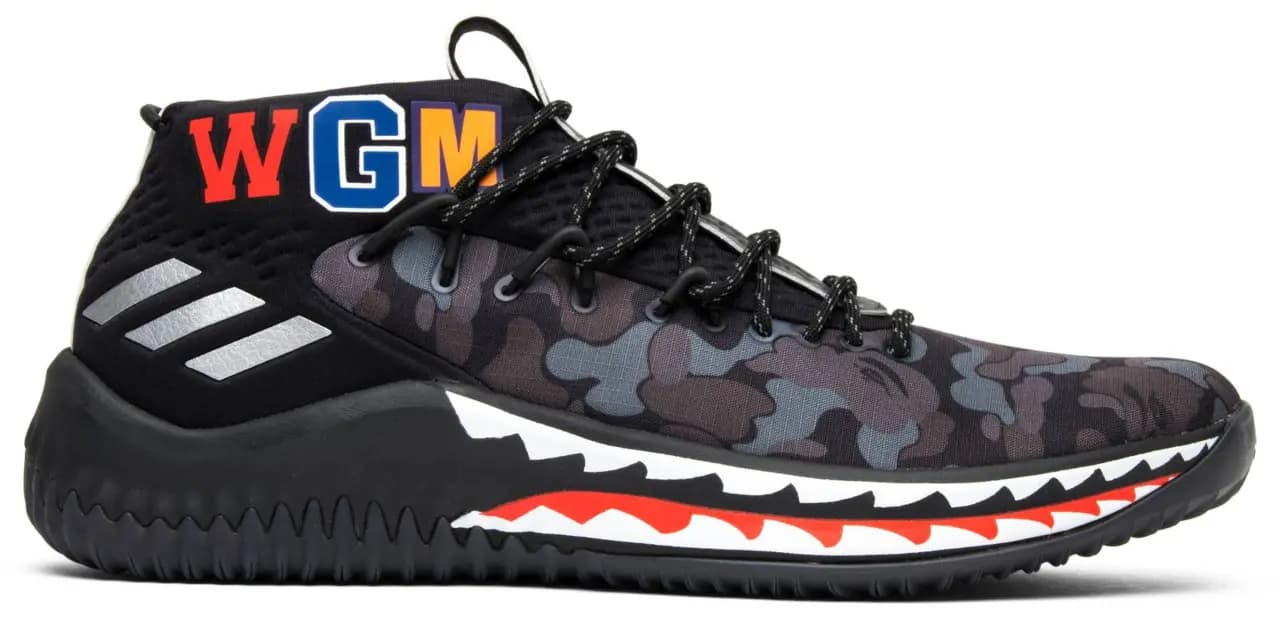 Giày Adidas A Bathing Ape x Dame 4 'Black Camo' AP9975