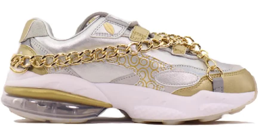 Giày Puma  x One Piece Cell Venom Silver Gold Leather Lace Up