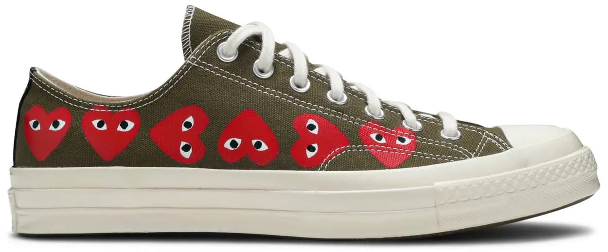 Giày Converse x Play Comme des Garcons Chuck 70 Ox Multi Heart Green 162976C