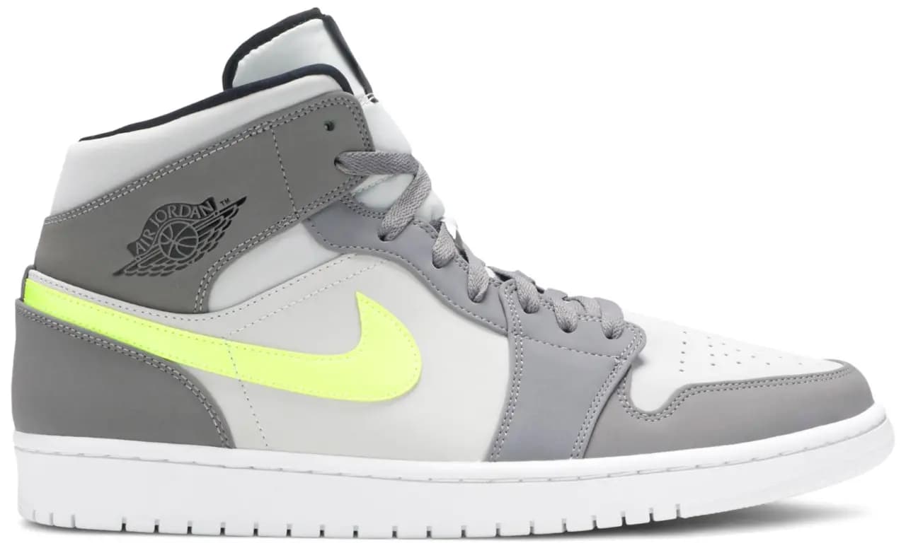 Giày Nike Air Jordan 1 Mid 'Gun Smoke Volt' 554724-072