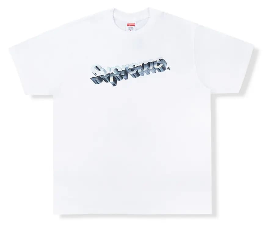 Áo Supreme Chrome Logo Tee White