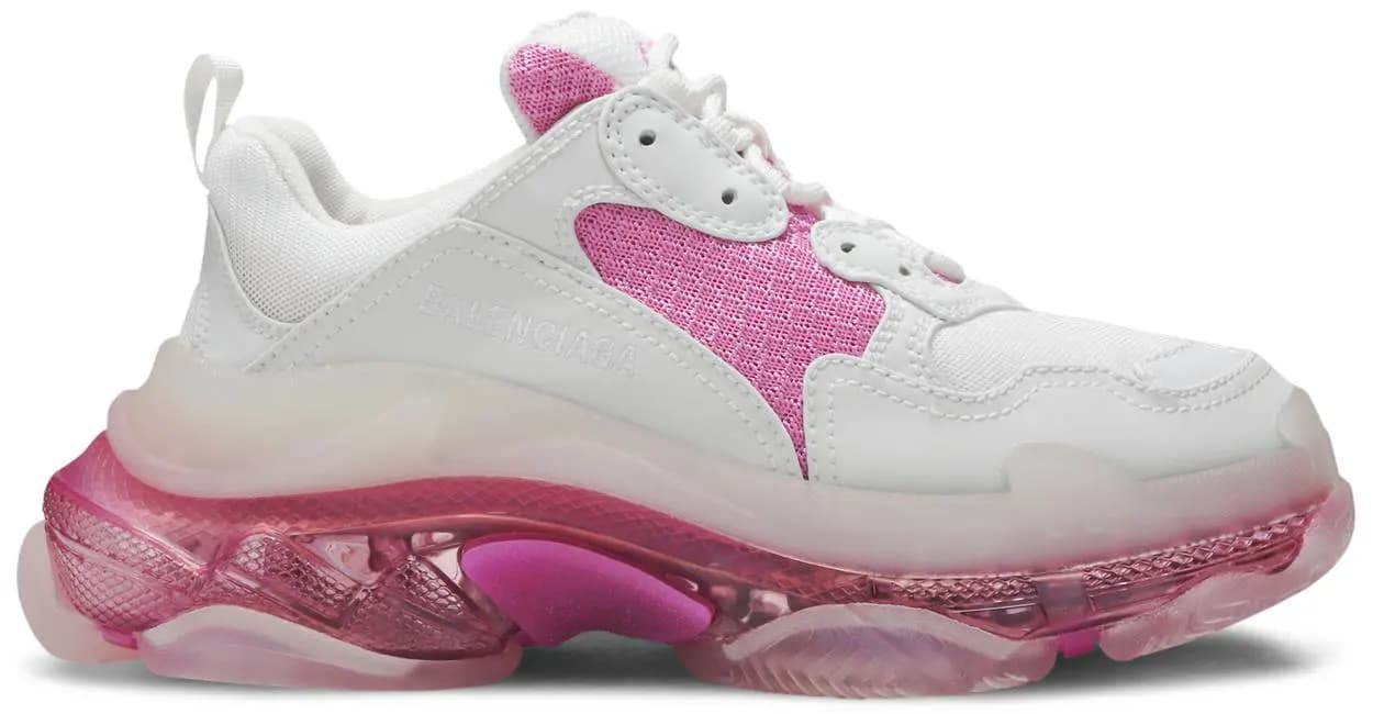 Giày Balenciaga Wmns Triple S Clear Sole Trainer White Pink 544351 W09ON 9025