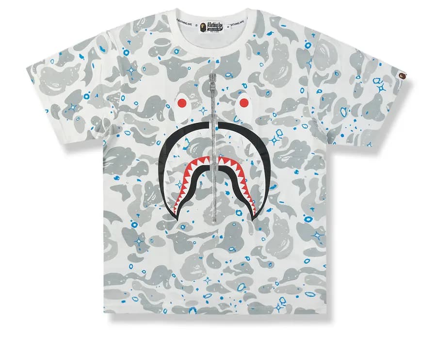 Áo Bape Space Camo Shark Tee White Multi B-SPCSTWHTM