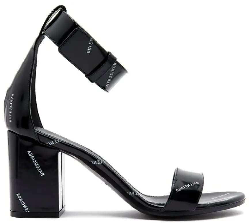 Giày Balenciaga Branded Heeled Sandals 'Black' 550750 WAYM1 1006