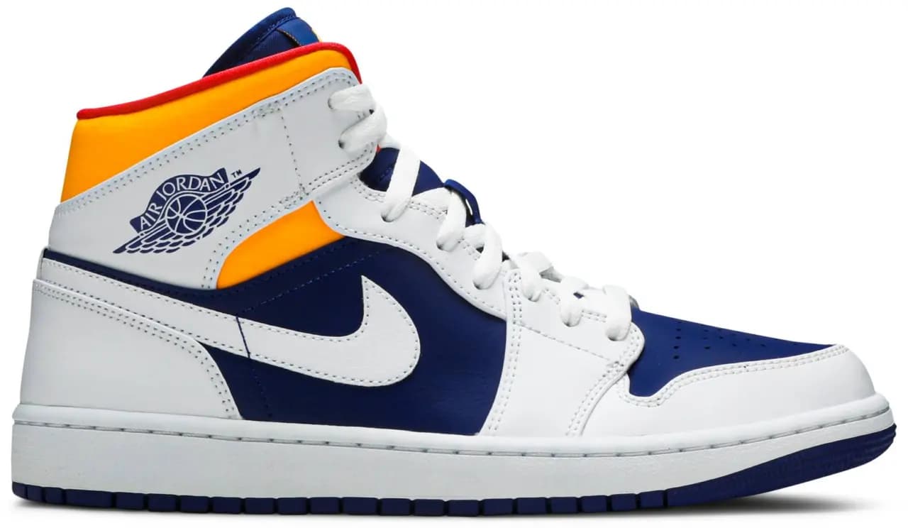 Giày Nike Air Jordan 1 Mid 'White Deep Royal Blue' 554724-131