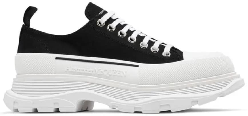 Giày Alexander McQueen Tread Slick Lace Up 'Black White' 604257 W4L32 1070