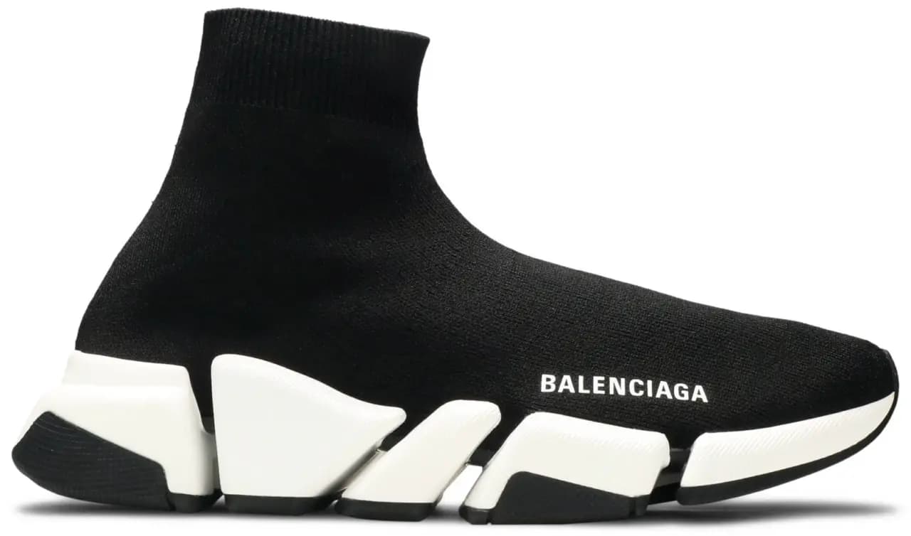 Giày Balenciaga Wmns Speed 2 Trainer Knit 'Black White' 617196-W1702-1015