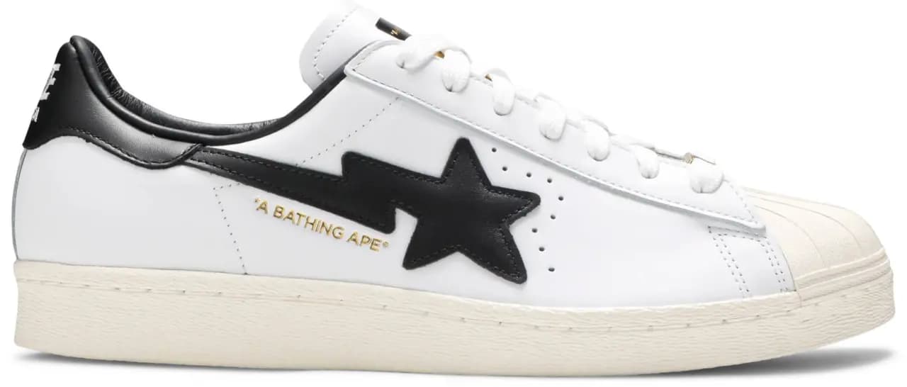 Giày Adidas BAPE x Superstar 'White Black' GZ8980
