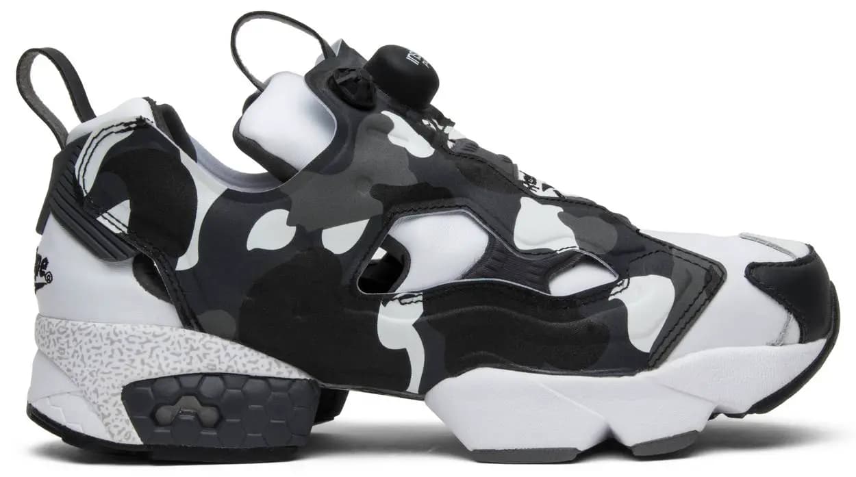 Giày Reebok A Bathing Ape x Mita x InstaPump Fury White Black Camo BD1355