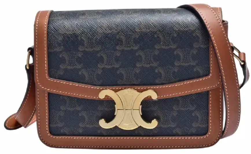 Túi Celine Triomphe Bag In Triomphe Canvas And Calfskin Tan 188882BZ4-04LU Túi Celine Triomphe Bag In Triomphe Canvas And Calfskin Tan 188882BZ4-04LU