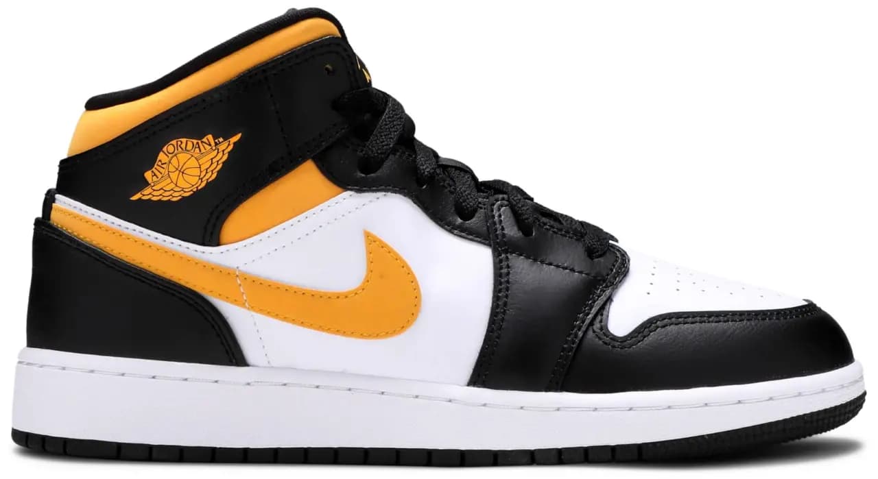 Giày Nike Air Jordan 1 Mid GS 'Black University Gold' 554725-177