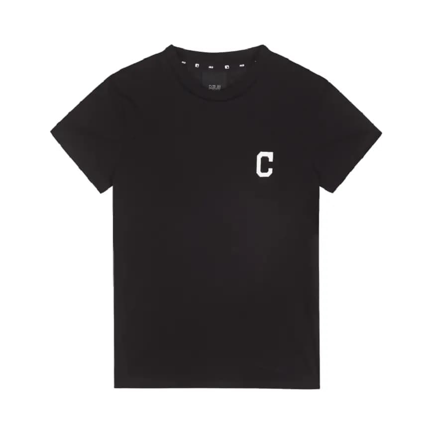 Áo MLB X Disney Short Sleeve T Shirt Cleveland Indians Black 31TSK1031-45L