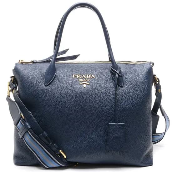Túi Prada Metal Lettering Logo Tote 'Blue' 1BA201-2BBE-F0216