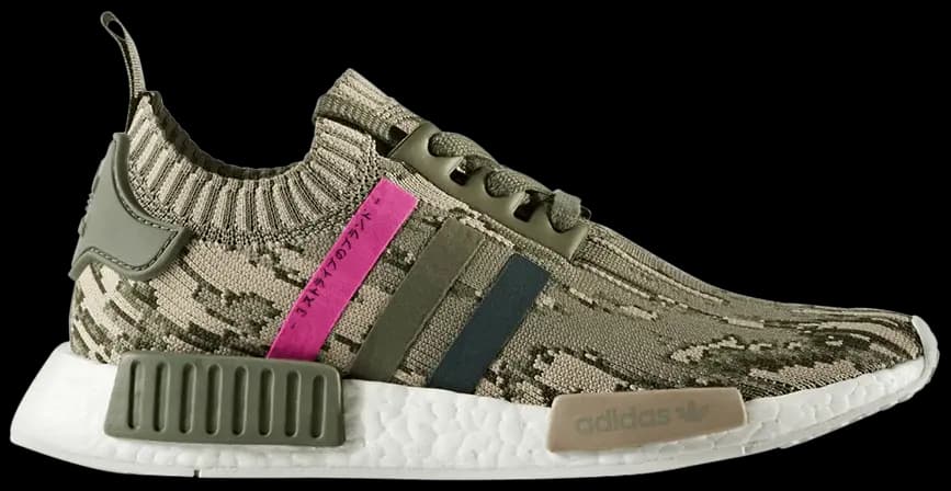 Giày Adidas Wmns NMD_R1 Primeknit 'Green Glitch Camo BY9864