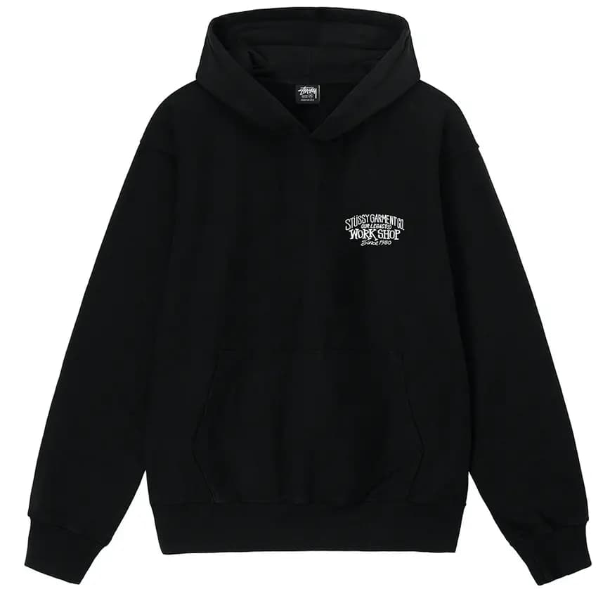 Áo Stussy x Our Legacy Work Shop Surfman Pigment Dyed Hoodie 'Black'