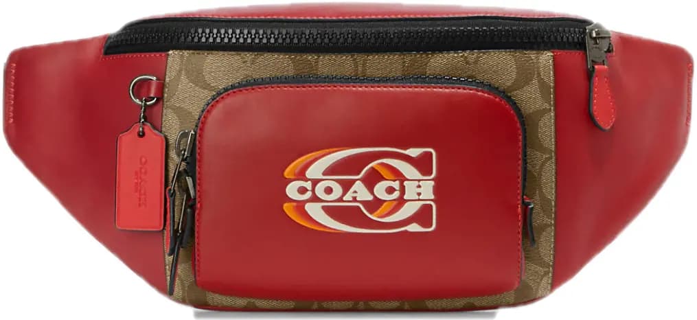 Túi Coach Track Belt Bag In Colorblock Signature Canvas 'Red' CE870-QBV1U