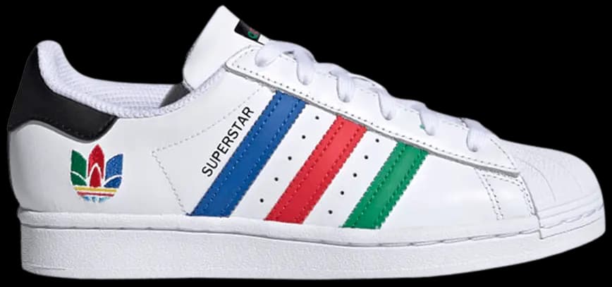 Giày Adidas Superstar J 'Colorful Stripes Cloud White' FW5236