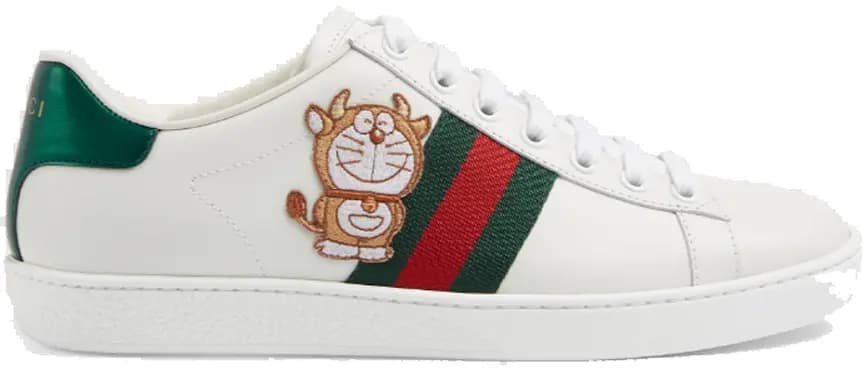 Giày Doraemon x Gucci Wmns Ace 'Ivory Devil Patch' 655031-0FIU0-9091