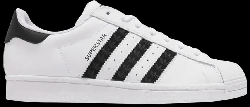 Giày Adidas Superstar 'Logo Stripes White Black' H68101