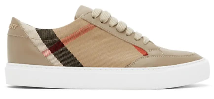 Giày Burberry House Check Cotton And Leather 'Tan' 80243301