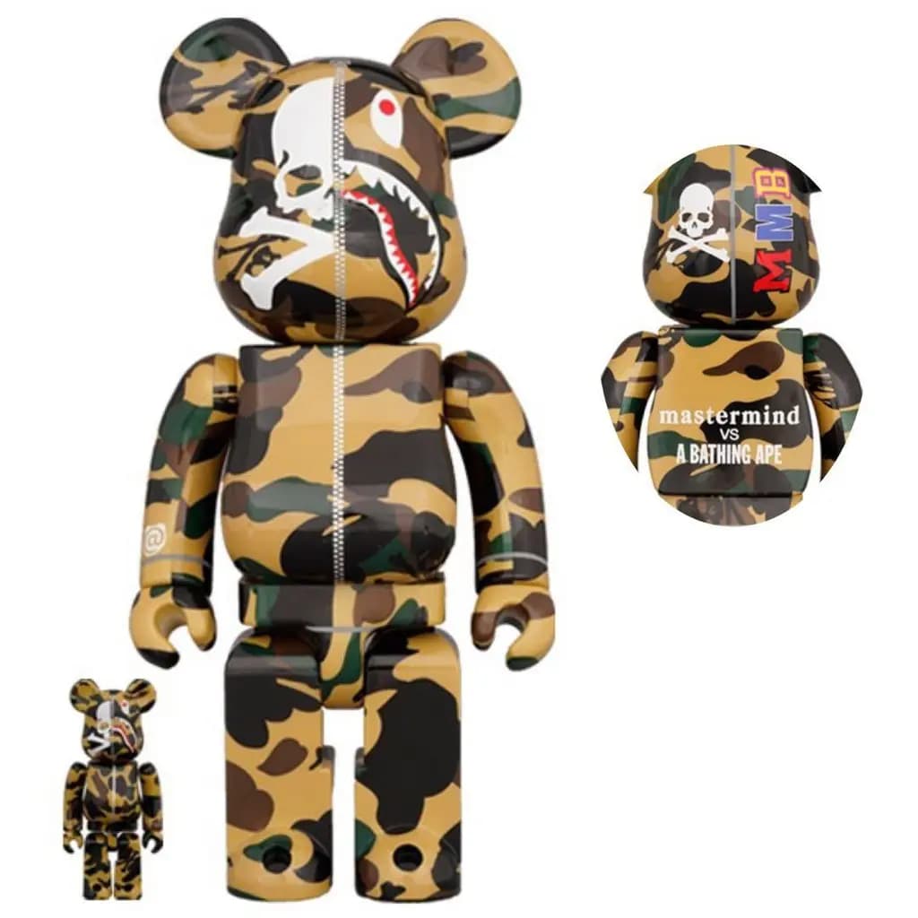 Mô Hình Bearbrick Mmj Mastermind Japan Vs Bape Yellow