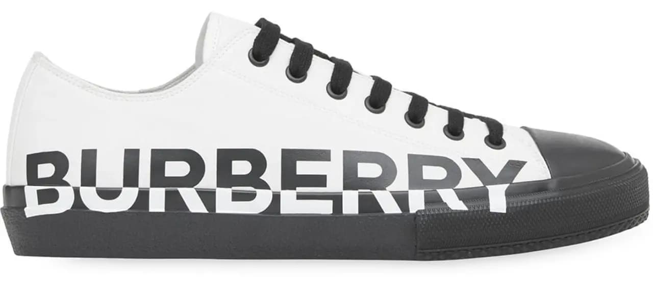 Giày Burberry Logo Print Two-Tone White Black 80109101