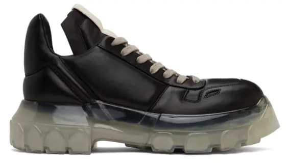Giày Rick Owens Black Maximal Lace-Up Shoes For Men RU20F3887LSD-90