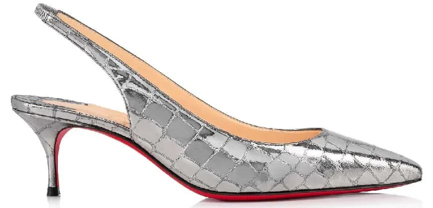 Giày Christian Louboutin With Heel Silver 3210204KATESLINGSV20