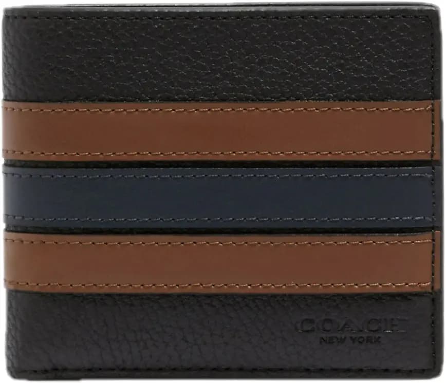 Ví Coach 3 In 1 Wallet With Varsity Stripe 'Gunmetal' 3007-QBR64