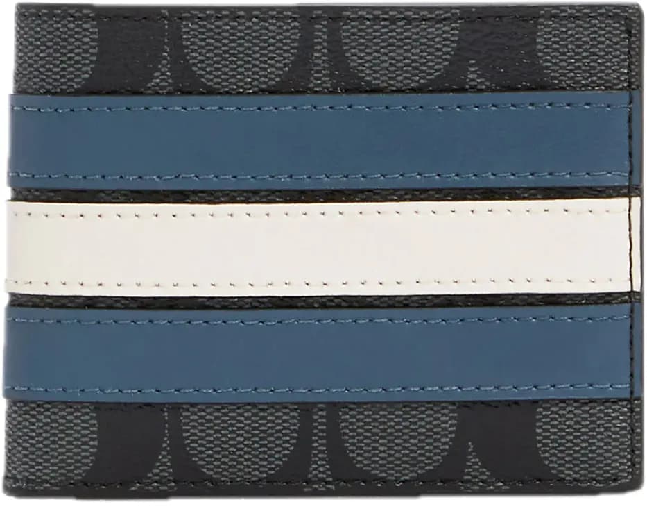 Ví Coach Slim Billfold Wallet In Signature Canvas 'Denim' 3004-QBOH0