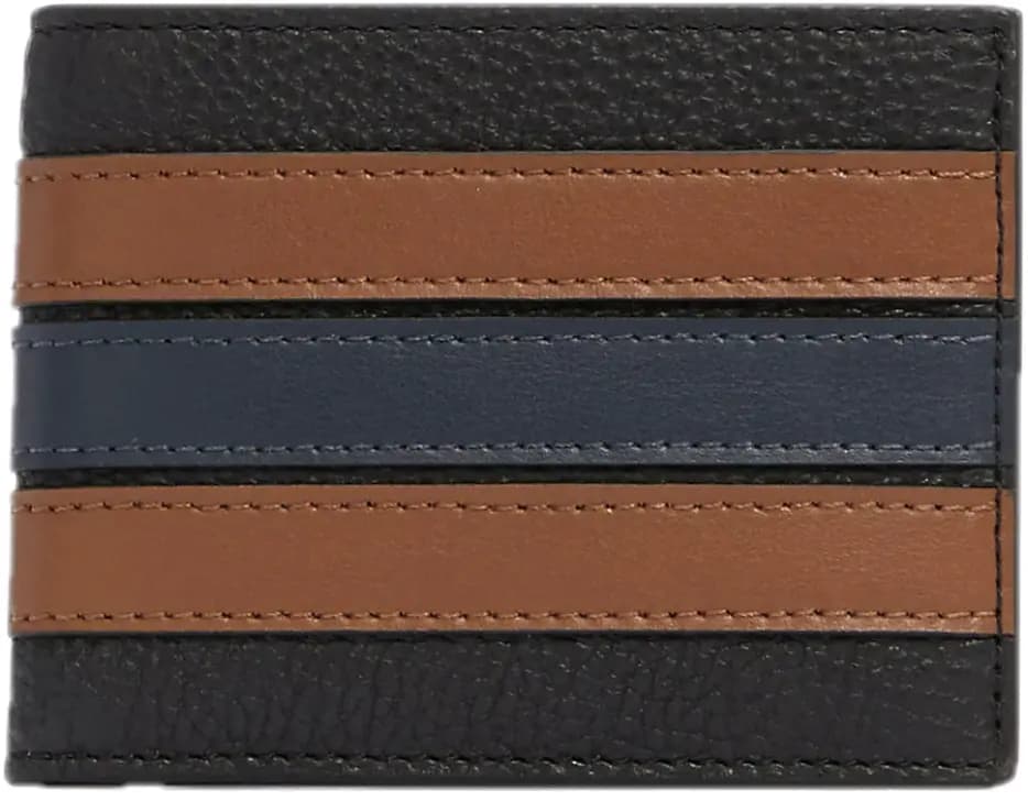Ví Coach Slim Billfold Wallet With Varsity Stripe 'Gunmetal' 3003-QBR64
