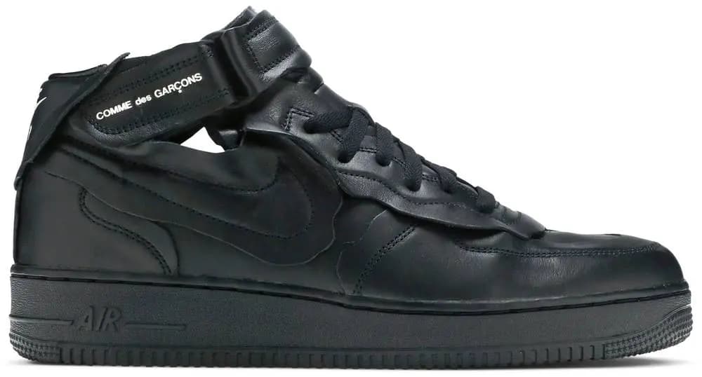 Giày Nike Comme des Garçons x Air Force 1 Mid 'Triple Black' DC3601-001